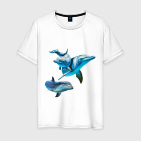 Мужская футболка хлопок с принтом Дельфины , 100% хлопок | прямой крой, круглый вырез горловины, длина до линии бедер, слегка спущенное плечо. | die antwoord
