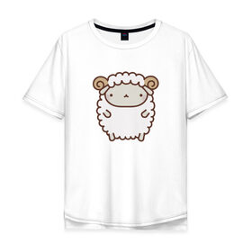 Мужская футболка хлопок Oversize с принтом Милый бараш , 100% хлопок | свободный крой, круглый ворот, “спинка” длиннее передней части | баран | овечка | овца
