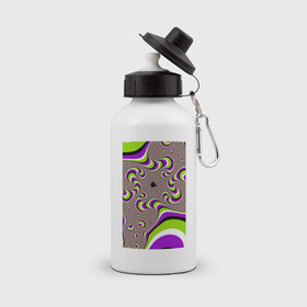 Бутылка спортивная с принтом Психоделическая иллюзия , металл | емкость — 500 мл, в комплекте две пластиковые крышки и карабин для крепления | обман зрения | оптическая иллюзия | прикол | фокус