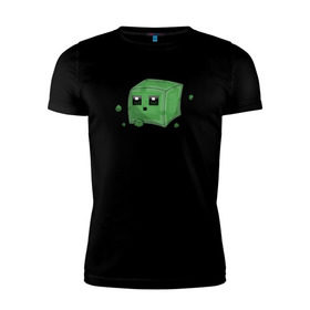 Мужская футболка премиум с принтом Minecraft слизень , 92% хлопок, 8% лайкра | приталенный силуэт, круглый вырез ворота, длина до линии бедра, короткий рукав | игра | мinecraft
