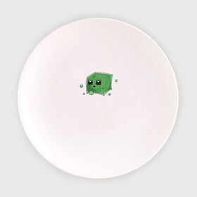 Тарелка с принтом Minecraft слизень  , фарфор | диаметр - 210 мм
диаметр для нанесения принта - 120 мм | Тематика изображения на принте: игра | мinecraft