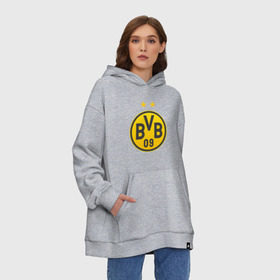 Худи SuperOversize хлопок с принтом Borussia Dortmund , 70% хлопок, 30% полиэстер, мягкий начес внутри | карман-кенгуру, эластичная резинка на манжетах и по нижней кромке, двухслойный капюшон
 | bvb borussia mr marcoreus dortmund borussiado