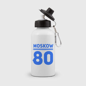 Бутылка спортивная с принтом Moskow 80 , металл | емкость — 500 мл, в комплекте две пластиковые крышки и карабин для крепления | moskow | москва 80 | олимпиада | россия