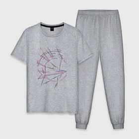 Мужская пижама хлопок с принтом Skoda , 100% хлопок | брюки и футболка прямого кроя, без карманов, на брюках мягкая резинка на поясе и по низу штанин
 | avto | значёк