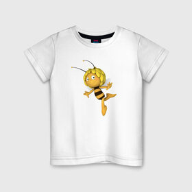 Детская футболка хлопок с принтом Пчелка Майя , 100% хлопок | круглый вырез горловины, полуприлегающий силуэт, длина до линии бедер | : животные | zoobe | прикол | приложение | сообщения