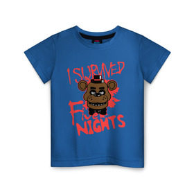 Детская футболка хлопок с принтом Five Nights At Freddy`s , 100% хлопок | круглый вырез горловины, полуприлегающий силуэт, длина до линии бедер | five nights at freddys | fnaf | freddy | игры | медведь | мишка | фнаф | фредди