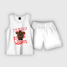 Детская пижама с шортами хлопок с принтом Five Nights At Freddys ,  |  | five nights at freddys | fnaf | freddy | игры | медведь | мишка | фнаф | фредди