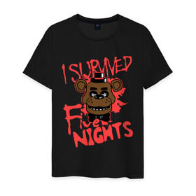 Мужская футболка хлопок с принтом Five Nights At Freddy`s , 100% хлопок | прямой крой, круглый вырез горловины, длина до линии бедер, слегка спущенное плечо. | Тематика изображения на принте: five nights at freddys | fnaf | freddy | игры | медведь | мишка | фнаф | фредди