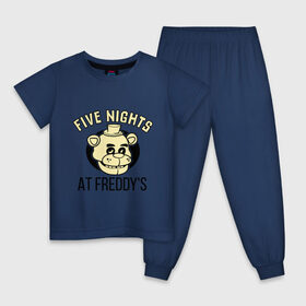 Детская пижама хлопок с принтом Five Nights At Freddys , 100% хлопок |  брюки и футболка прямого кроя, без карманов, на брюках мягкая резинка на поясе и по низу штанин
 | five nights at freddys | fnaf | freddy | игры | медведь | мишка | фнаф | фредди