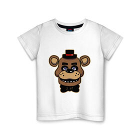 Детская футболка хлопок с принтом Five Nights At Freddy`s , 100% хлопок | круглый вырез горловины, полуприлегающий силуэт, длина до линии бедер | Тематика изображения на принте: five nights at freddys | fnaf | freddy | игры | медведь | мишка | фнаф | фредди