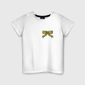 Детская футболка хлопок с принтом Георгиевская лента на 9 мая , 100% хлопок | круглый вырез горловины, полуприлегающий силуэт, длина до линии бедер | Тематика изображения на принте: георгиевская | георгиевская лента на 9 мая9 мая | лента
