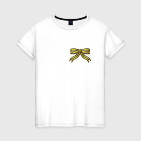 Женская футболка хлопок с принтом Георгиевская лента на 9 мая , 100% хлопок | прямой крой, круглый вырез горловины, длина до линии бедер, слегка спущенное плечо | георгиевская | георгиевская лента на 9 мая9 мая | лента