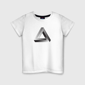 Детская футболка хлопок с принтом Треугольник Пенроуза , 100% хлопок | круглый вырез горловины, полуприлегающий силуэт, длина до линии бедер | иллюзия | оптическая | пенроуз