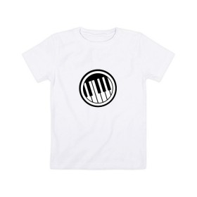 Детская футболка хлопок с принтом Piano , 100% хлопок | круглый вырез горловины, полуприлегающий силуэт, длина до линии бедер | Тематика изображения на принте: клавиши | музыка | пианино | фортепиано