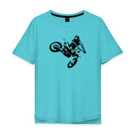 Мужская футболка хлопок Oversize с принтом Мотокросс , 100% хлопок | свободный крой, круглый ворот, “спинка” длиннее передней части | motokross | мото
