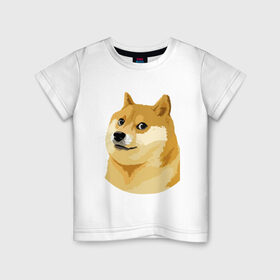 Детская футболка хлопок с принтом Doge , 100% хлопок | круглый вырез горловины, полуприлегающий силуэт, длина до линии бедер | Тематика изображения на принте: such wow | вау | доги