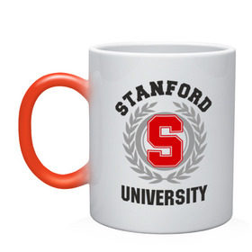 Кружка хамелеон с принтом Стэнфорд , керамика | меняет цвет при нагревании, емкость 330 мл | stanford | институт | студентам | стэнфорд | университет
