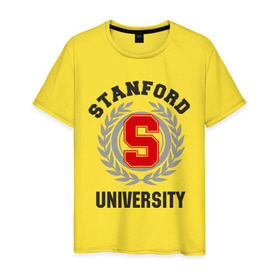 Мужская футболка хлопок с принтом Стэнфорд , 100% хлопок | прямой крой, круглый вырез горловины, длина до линии бедер, слегка спущенное плечо. | stanford | институт | студентам | стэнфорд | университет