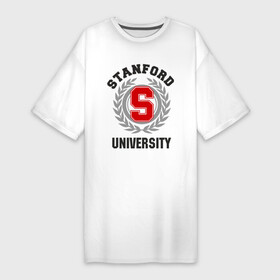 Платье-футболка хлопок с принтом Стэнфорд ,  |  | stanford | институт | студентам | стэнфорд | университет