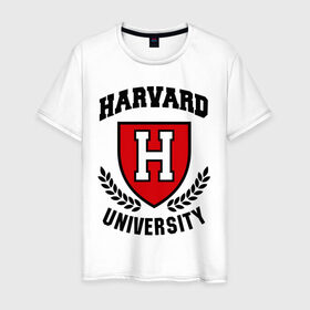 Мужская футболка хлопок с принтом Гарвард , 100% хлопок | прямой крой, круглый вырез горловины, длина до линии бедер, слегка спущенное плечо. | harvard | university | гарвард | институт | студентам | университет