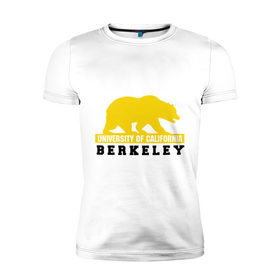 Мужская футболка премиум с принтом Беркли , 92% хлопок, 8% лайкра | приталенный силуэт, круглый вырез ворота, длина до линии бедра, короткий рукав | Тематика изображения на принте: bear | berkeley | беркли | институт | калифорния | медведь | студентам | университет