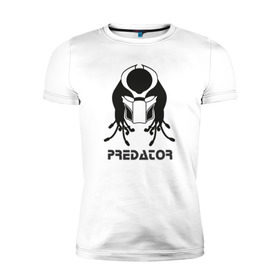 Мужская футболка премиум с принтом Predator (Хищник) , 92% хлопок, 8% лайкра | приталенный силуэт, круглый вырез ворота, длина до линии бедра, короткий рукав | 