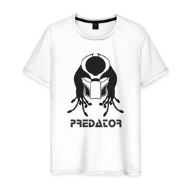 Мужская футболка хлопок с принтом Predator (Хищник) , 100% хлопок | прямой крой, круглый вырез горловины, длина до линии бедер, слегка спущенное плечо. | 