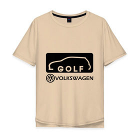 Мужская футболка хлопок Oversize с принтом Фольцваген гольф , 100% хлопок | свободный крой, круглый ворот, “спинка” длиннее передней части | Тематика изображения на принте: golf | logo | volkswagen | гольф | логотип | фольцваген