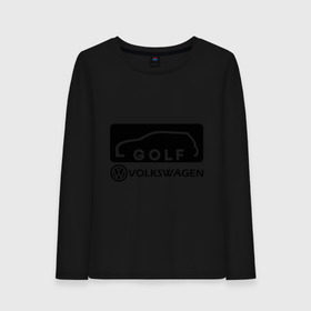 Женский лонгслив хлопок с принтом Фольцваген гольф , 100% хлопок |  | golf | logo | volkswagen | гольф | логотип | фольцваген