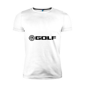 Мужская футболка премиум с принтом Volkswagen Golf , 92% хлопок, 8% лайкра | приталенный силуэт, круглый вырез ворота, длина до линии бедра, короткий рукав | Тематика изображения на принте: golf | logo | volkswagen | гольф | логотип | фольцваген