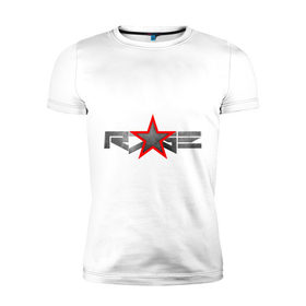 Мужская футболка премиум с принтом R7GE , 92% хлопок, 8% лайкра | приталенный силуэт, круглый вырез ворота, длина до линии бедра, короткий рукав | @ | r7ge | youtube | звезда | метал