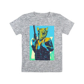 Детская футболка хлопок с принтом Hotline miami , 100% хлопок | круглый вырез горловины, полуприлегающий силуэт, длина до линии бедер | hotline miami
