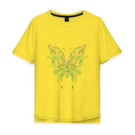Мужская футболка хлопок Oversize с принтом Art butterfly , 100% хлопок | свободный крой, круглый ворот, “спинка” длиннее передней части | 