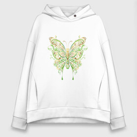 Женское худи Oversize хлопок с принтом Art butterfly , френч-терри — 70% хлопок, 30% полиэстер. Мягкий теплый начес внутри —100% хлопок | боковые карманы, эластичные манжеты и нижняя кромка, капюшон на магнитной кнопке | 