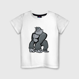 Детская футболка хлопок с принтом I am so cool! , 100% хлопок | круглый вырез горловины, полуприлегающий силуэт, длина до линии бедер | горилла | прикол