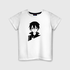 Детская футболка хлопок с принтом SAO, Кирито , 100% хлопок | круглый вырез горловины, полуприлегающий силуэт, длина до линии бедер | sao | sword | арт | кадзуто | киригая кадзуто из аниме 
