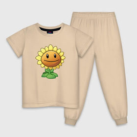 Детская пижама хлопок с принтом Plants Vs Zombies , 100% хлопок |  брюки и футболка прямого кроя, без карманов, на брюках мягкая резинка на поясе и по низу штанин
 | растения против зомби