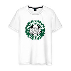 Мужская футболка хлопок с принтом Heisenberg Blend , 100% хлопок | прямой крой, круглый вырез горловины, длина до линии бедер, слегка спущенное плечо. | Тематика изображения на принте: во все тяжкие