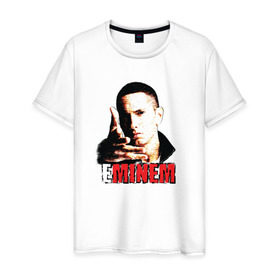 Мужская футболка хлопок с принтом Eminem, Еминем , 100% хлопок | прямой крой, круглый вырез горловины, длина до линии бедер, слегка спущенное плечо. | 