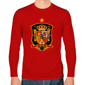 Мужской лонгслив хлопок с принтом Spain National Football , 100% хлопок |  | Тематика изображения на принте: испания | футбол