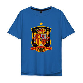 Мужская футболка хлопок Oversize с принтом Spain National Football , 100% хлопок | свободный крой, круглый ворот, “спинка” длиннее передней части | Тематика изображения на принте: испания | футбол