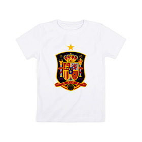 Детская футболка хлопок с принтом Spain National Football , 100% хлопок | круглый вырез горловины, полуприлегающий силуэт, длина до линии бедер | испания | футбол