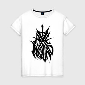Женская футболка хлопок с принтом Axewound , 100% хлопок | прямой крой, круглый вырез горловины, длина до линии бедер, слегка спущенное плечо | metall | rok | логотип группы axewound.рокерам | музыка