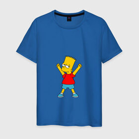 Мужская футболка хлопок с принтом Барт , 100% хлопок | прямой крой, круглый вырез горловины, длина до линии бедер, слегка спущенное плечо. | bart | simpson