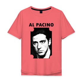 Мужская футболка хлопок Oversize с принтом Аль Пачино , 100% хлопок | свободный крой, круглый ворот, “спинка” длиннее передней части | Тематика изображения на принте: : кино | al pacino | аль пачино