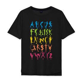 Мужская футболка хлопок Oversize с принтом Рок алфавит (без расшифровки) , 100% хлопок | свободный крой, круглый ворот, “спинка” длиннее передней части | kiss | nirvana | ozzy | rock | алфавит | группы | рок