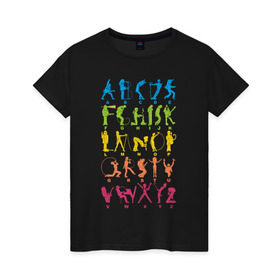 Женская футболка хлопок с принтом Рок алфавит (без расшифровки) , 100% хлопок | прямой крой, круглый вырез горловины, длина до линии бедер, слегка спущенное плечо | kiss | nirvana | ozzy | rock | алфавит | группы | рок