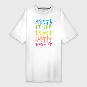 Платье-футболка хлопок с принтом Рок алфавит (без расшифровки) ,  |  | kiss | nirvana | ozzy | rock | алфавит | группы | рок