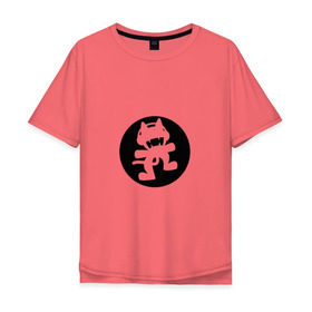 Мужская футболка хлопок Oversize с принтом Black Monstercat , 100% хлопок | свободный крой, круглый ворот, “спинка” длиннее передней части | Тематика изображения на принте: edm | monstercat | the monstercat official merch.dusbtep