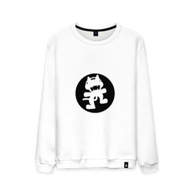 Мужской свитшот хлопок с принтом Black Monstercat , 100% хлопок |  | edm | monstercat | the monstercat official merch.dusbtep